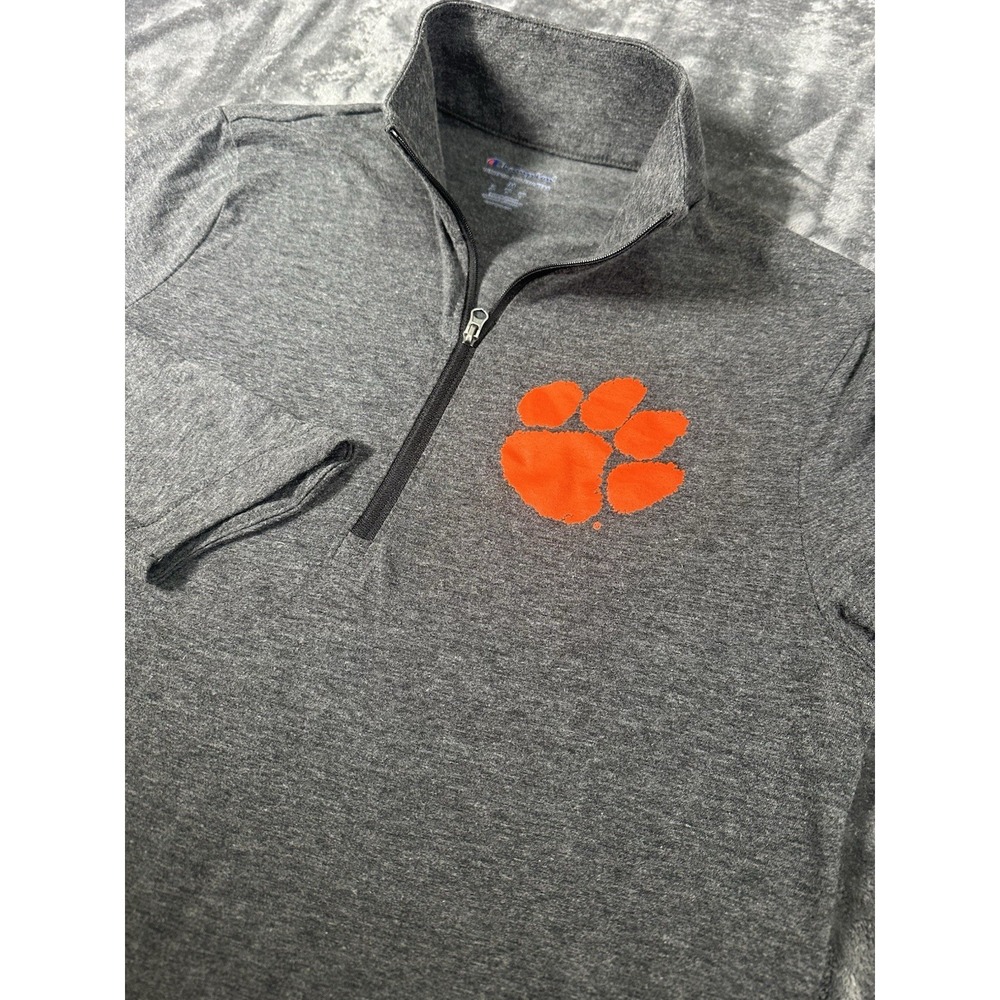 Champion Clemson Tigers 1/4 Zip Pullover Long Sleeve Shirt‎ Orange Men's MEDIUM